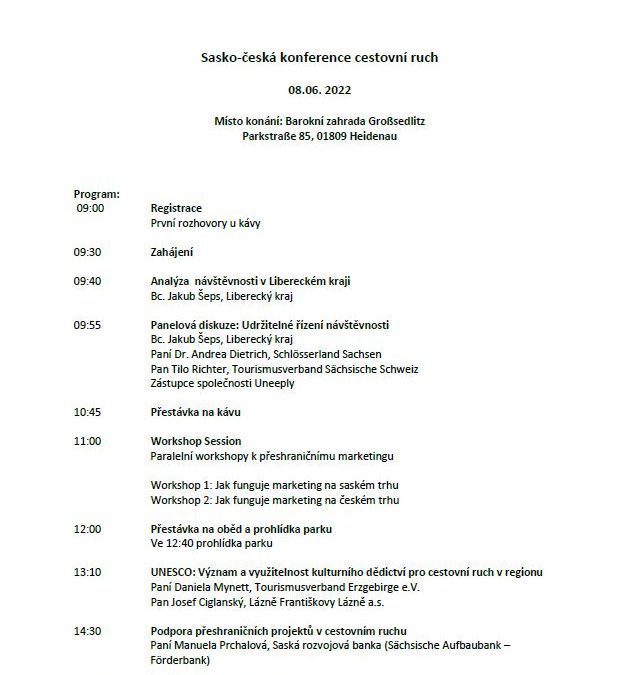 Sasko-česká konference cestovní ruch 08.06. 2022